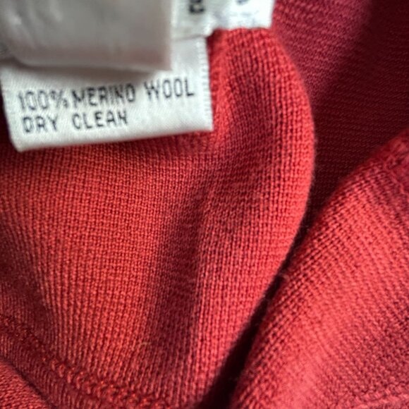 Talbots Womens Petites Small Red Button-Up Knit Blazer Jacket 100% Merino Wool - Picture 4 of 7